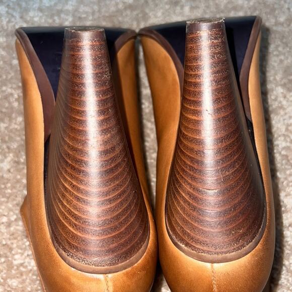 Donald J. Pliner Vachetta Ivy-35 Bootie Ankle Boots Tan Leather Block Heel Sz 9 - Picture 8 of 12